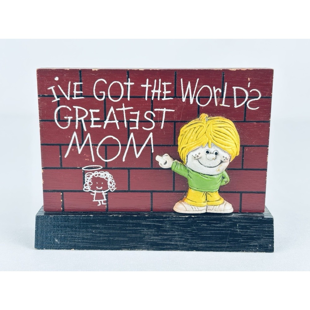 Vintage 1975 Wallace Berrie Plaque "I've Got the World's Greatest Mom"  Gift